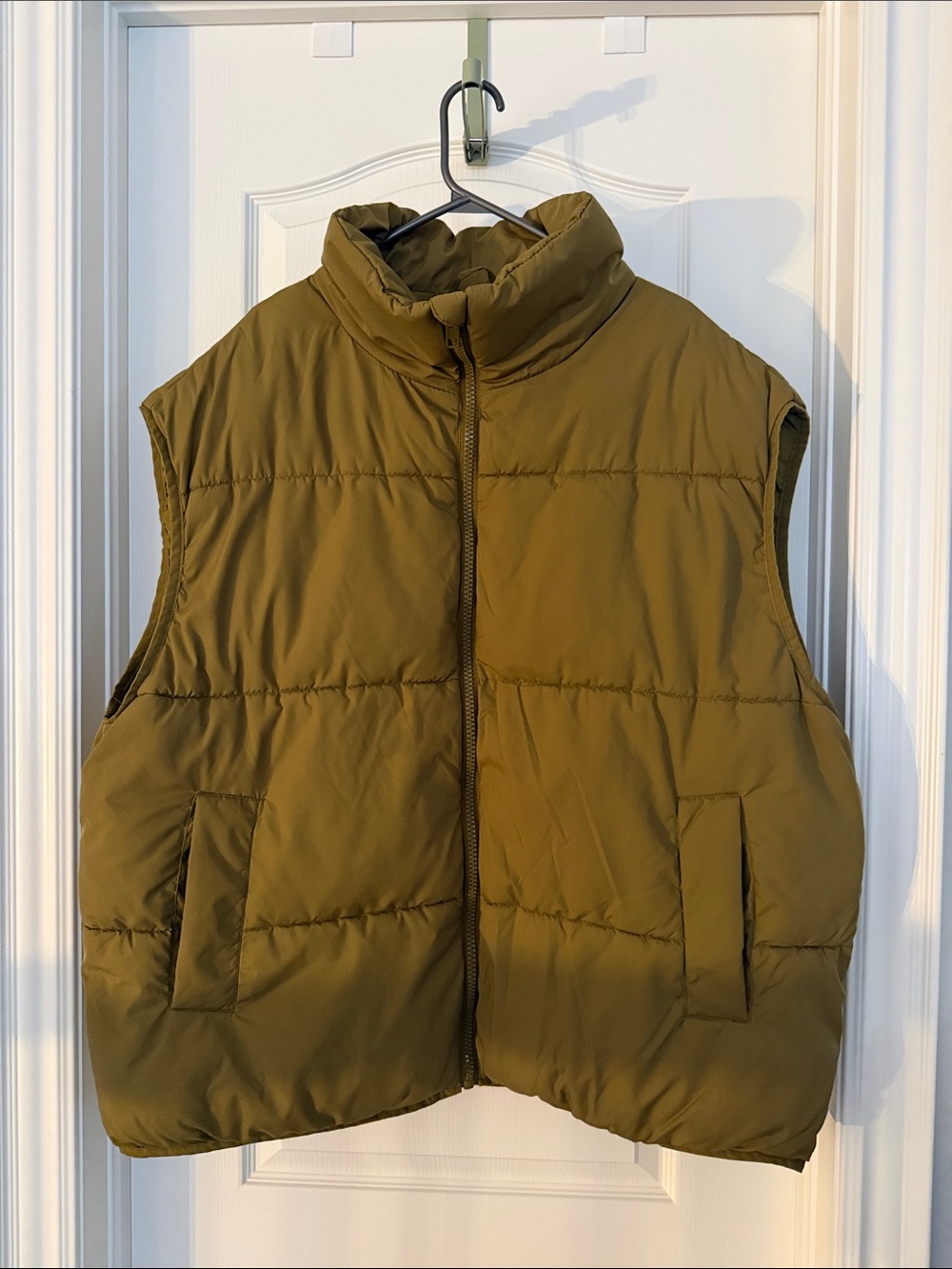 H&M Olive Green Quilted Puffer Vest